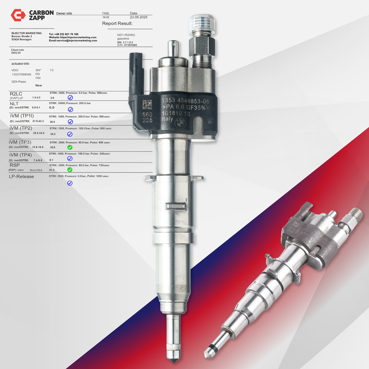 13537565138 BMW Gasoline Fuel Injector for N43 N53 E60 E61 – 13537589048-03