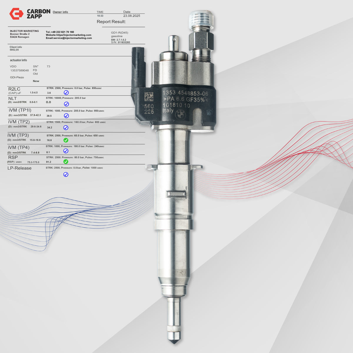 Fuel Injector Valve 13537589048-11 for BMW 1 Series, 3 Series, 5 Series N45, N43, N53 – 13537565137